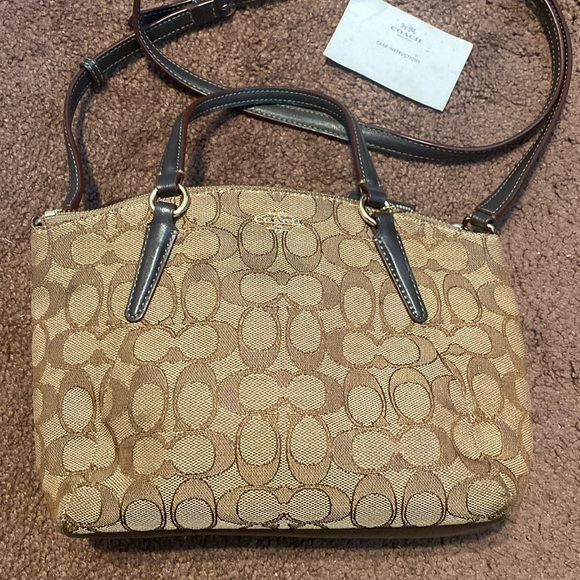 Coach Brown Crossbody Bag with Leather Trim - Picture 8 of 17